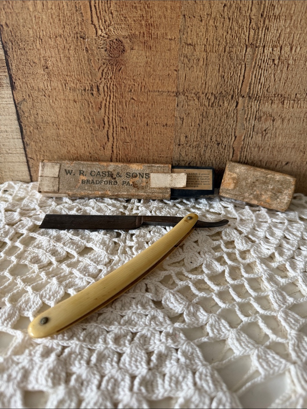 Vintage W. R. Case & Sons
Straight Razor with Ivory Handle with Original Case